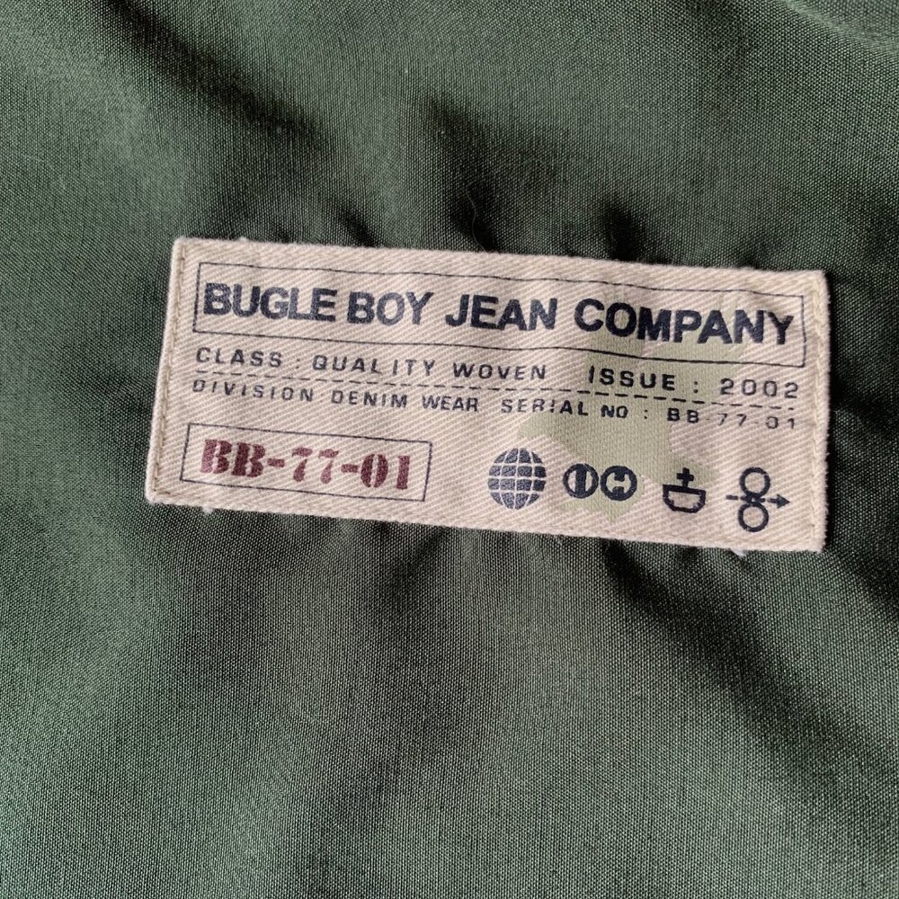 Vintage Bugle Boy Jean Company Plaid & Solid Button-Up Shirt | Size L - Picture 7 of 10